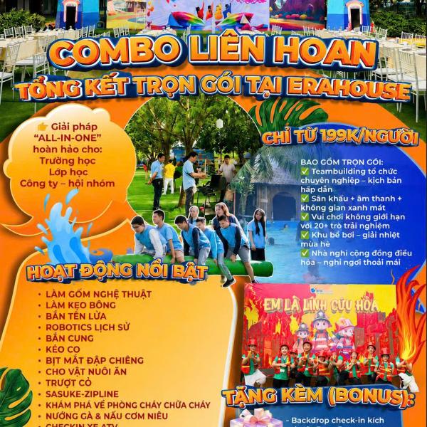 Combo Liên Hoan Dã Ngoại Tổng Kết Tại Erahouse – Địa Điểm Tổ Chức Teambuilding, BBQ, Vui Chơi Hot Nhất Hà Nội